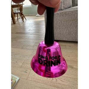 Ring For A Drink Metallic Pink Hand Bell Novelty Party Accessory Barware
